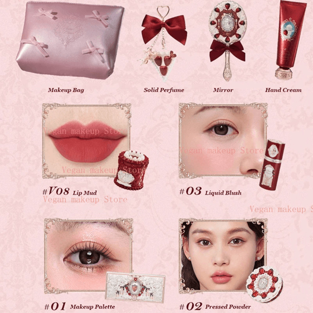 Flower Knows Strawberry Cupid Makeup Set  AllinOne Romantic Beauty Kit 6