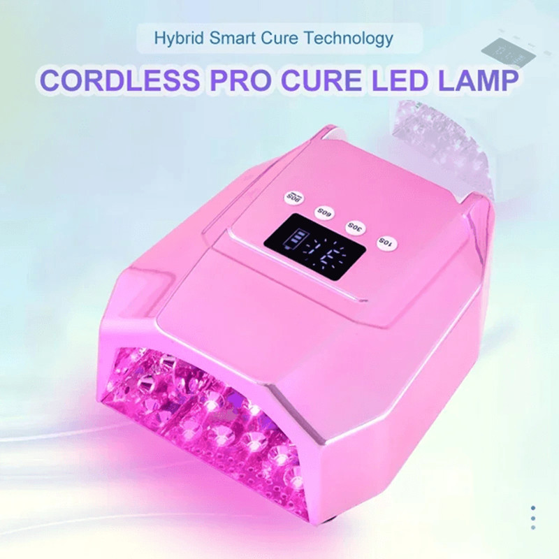 98W Cordless UV LED Nail Lamp  FastCuring Gel Dryer With Mirror Finish 0