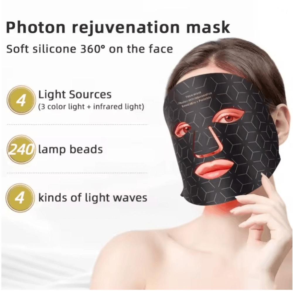 Skindion 4Color LED Light Therapy Mask  480 Beads For Face  Neck Rejuvenation 1