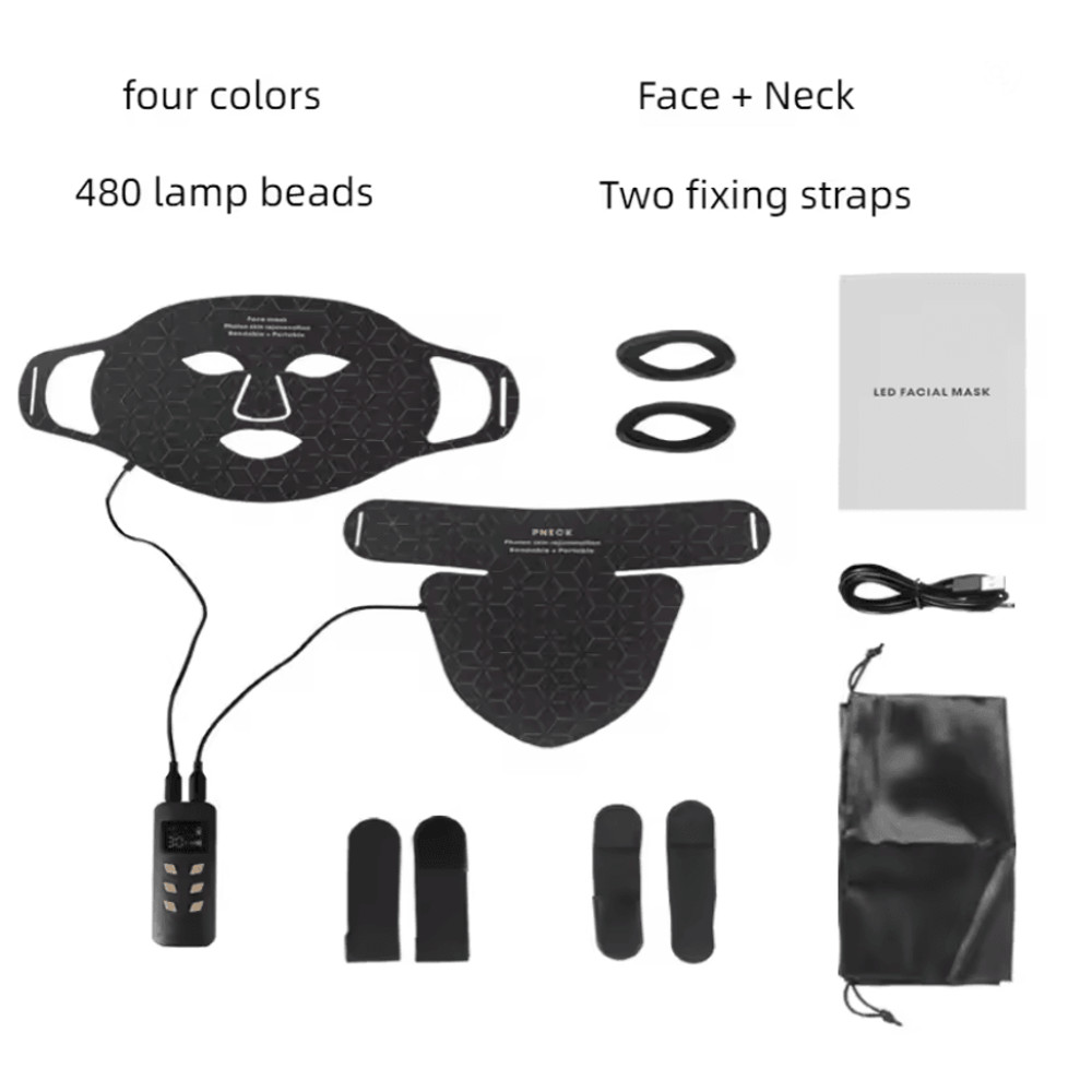 Skindion 4Color LED Light Therapy Mask  480 Beads For Face  Neck Rejuvenation 5