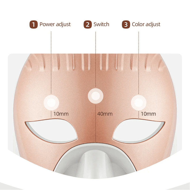 Wireless 7Color LED Face And Neck Therapy Mask For AntiAging Skin Rejuvenation 3