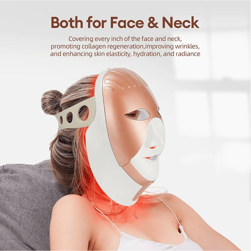 Wireless 7Color LED Face And Neck Therapy Mask For AntiAging Skin Rejuvenation 5