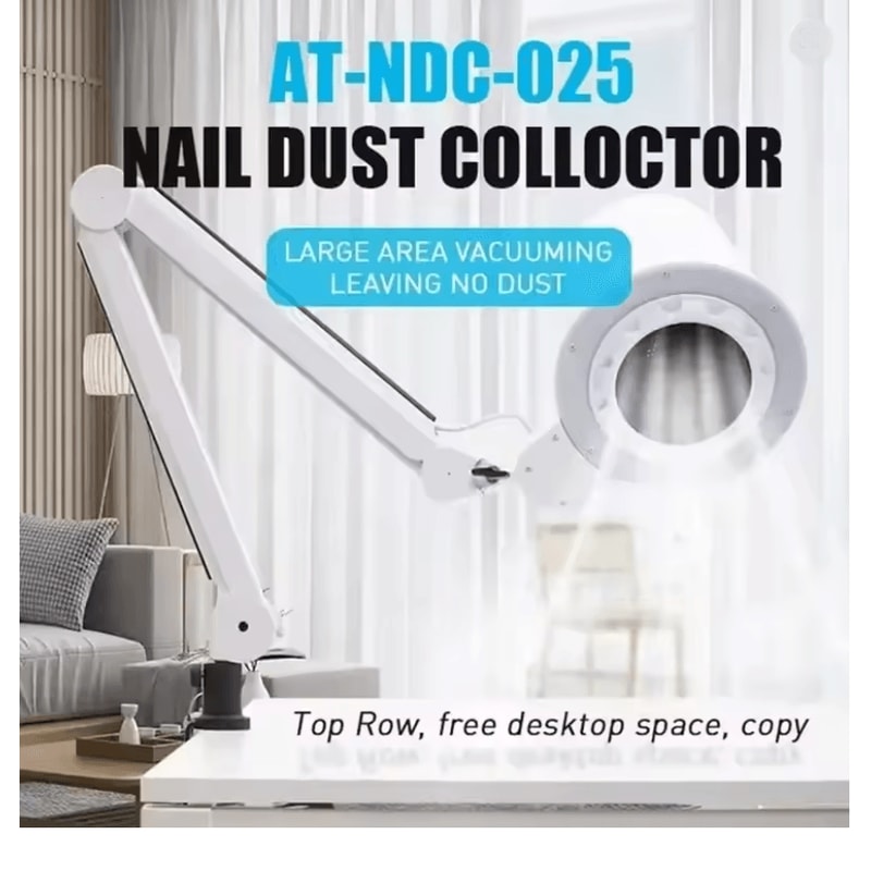 Two In One Nail Dust Collector With LED Lamp For Nail Salon Professionals 2
