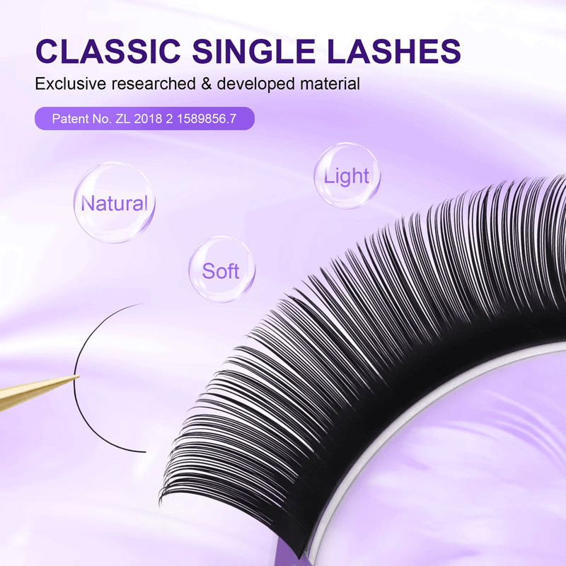 Nagaraku Classic Individual Eyelash Extensions Matte Black Soft And Natural 16 Rows 3