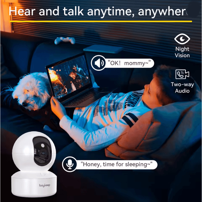 BoyKeep 3MP Smart Indoor Security Camera With Auto Tracking And 5G WiFi For Baby And Home Monitorin 4