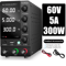 KUAIQU Adjustable DC Power Supply With USB Interface 30V 10A 60V 5A 120V 3A Lab Bench Supply 6