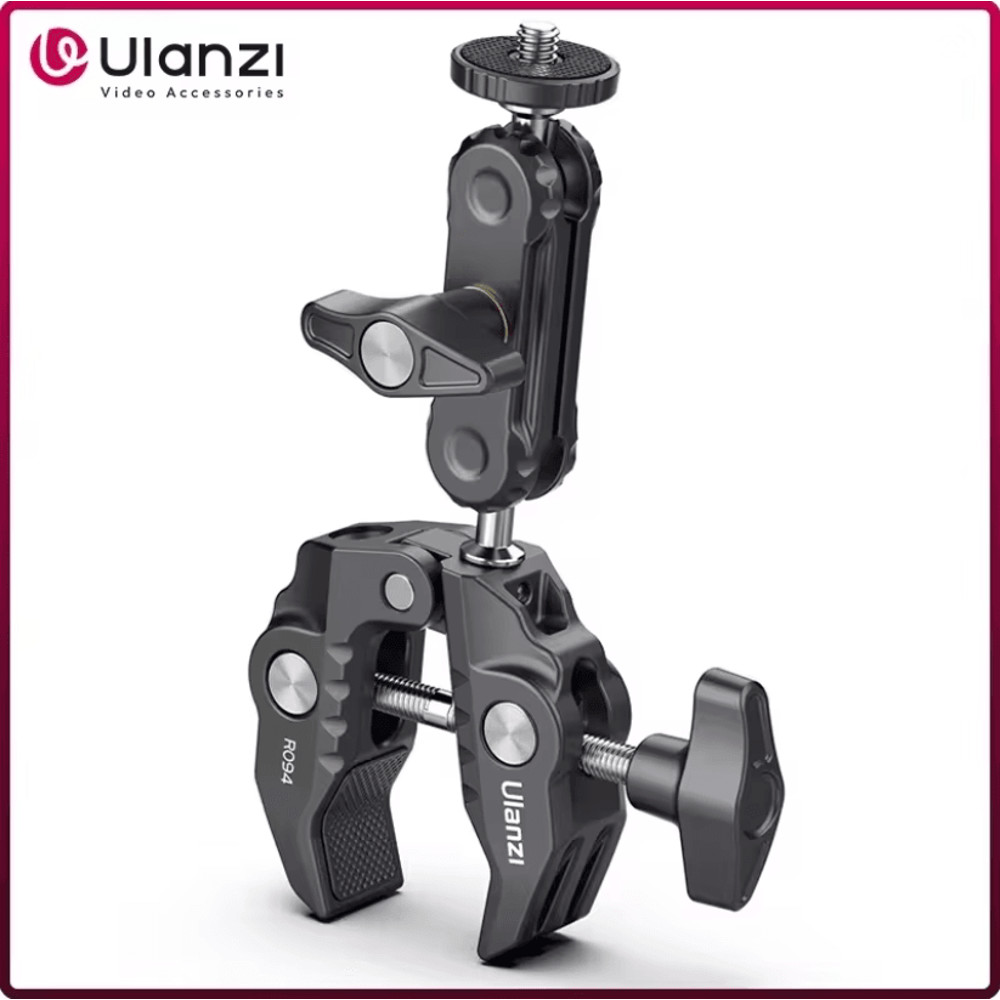 Ulanzi R094 Metal Super Clamp With Double Ball Head Arm For Camera Monitor And Mic Mount 0