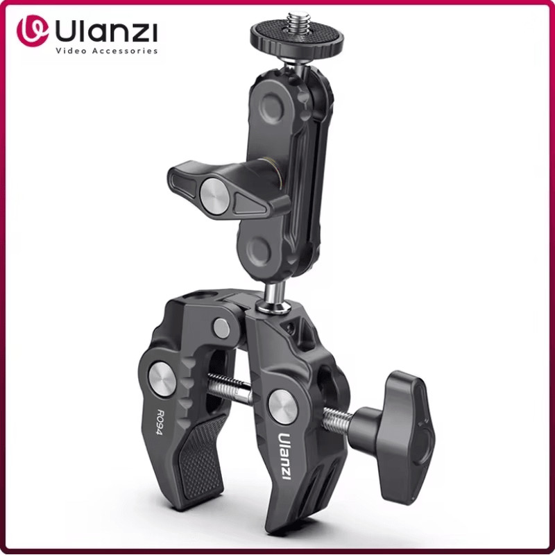 Ulanzi R094 Metal Super Clamp With Double Ball Head Arm For Camera Monitor And Mic Mount 0