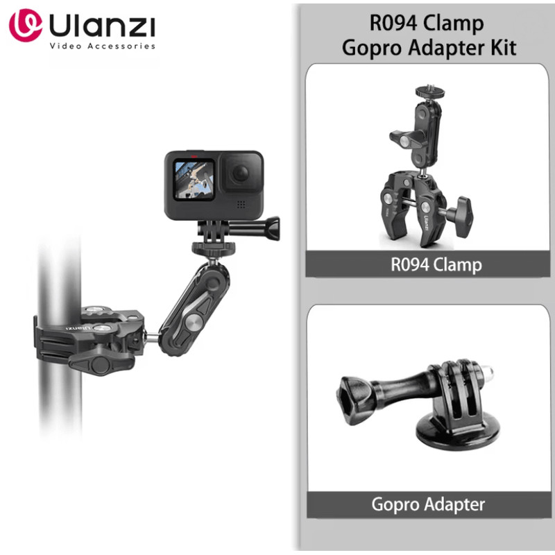 Ulanzi R094 Metal Super Clamp With Double Ball Head Arm For Camera Monitor And Mic Mount 3