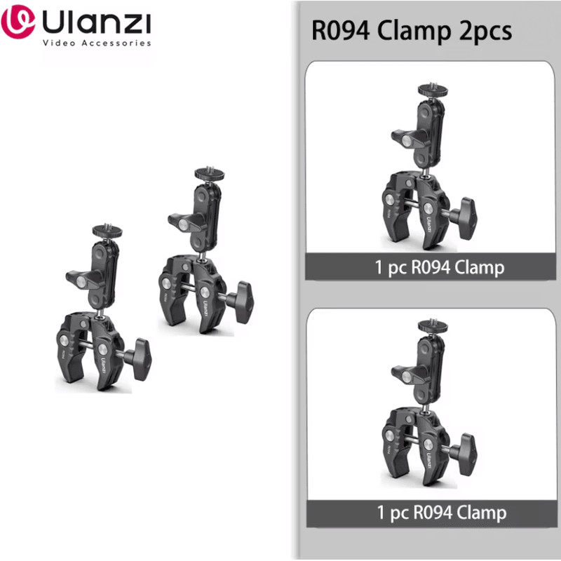 Ulanzi R094 Metal Super Clamp With Double Ball Head Arm For Camera Monitor And Mic Mount 4