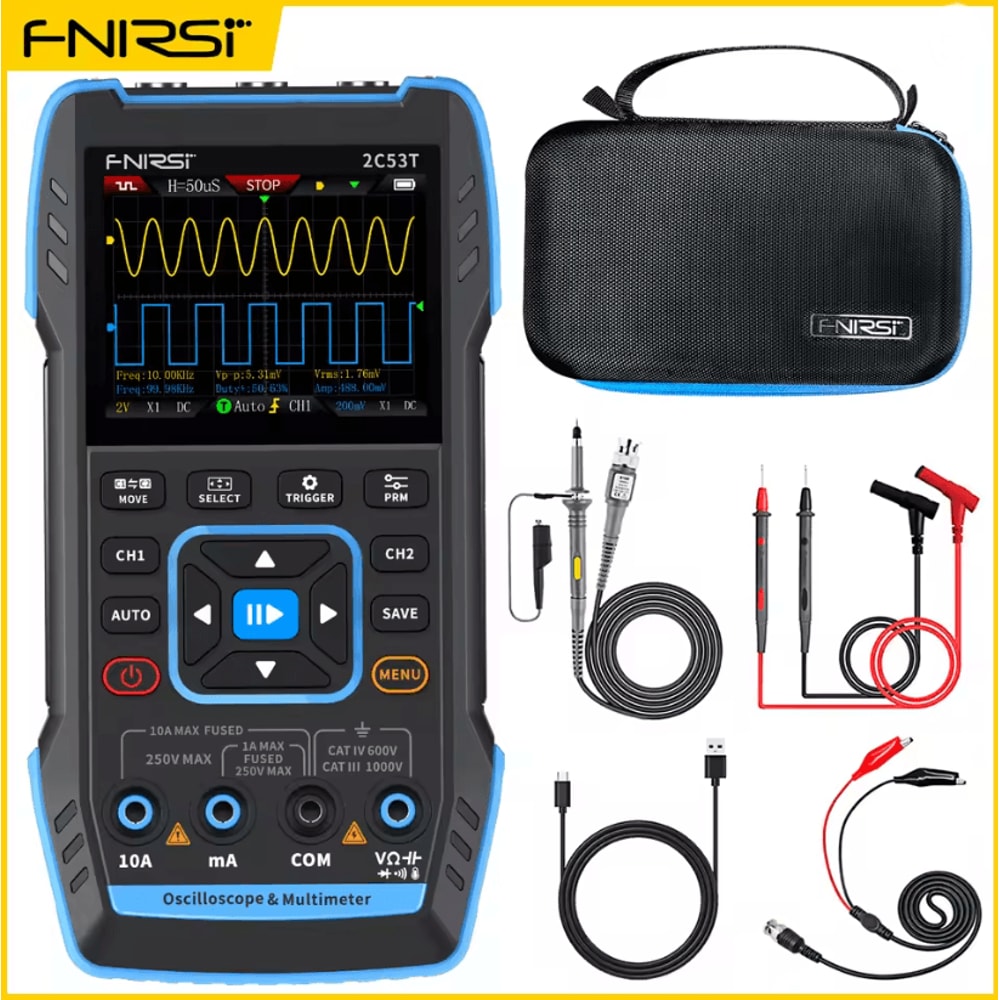 FNIRSI 2C23T Handheld Digital Oscilloscope Multimeter With Signal Generator Dual Channel 50MHz 4