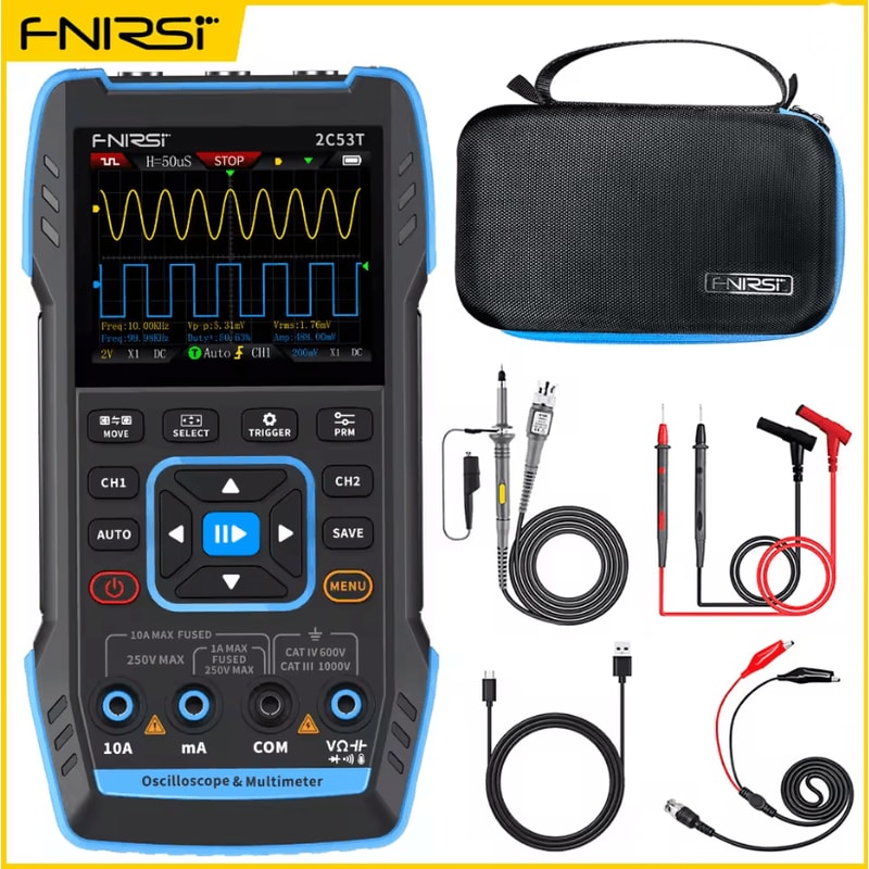 FNIRSI 2C23T Handheld Digital Oscilloscope Multimeter With Signal Generator Dual Channel 50MHz 4