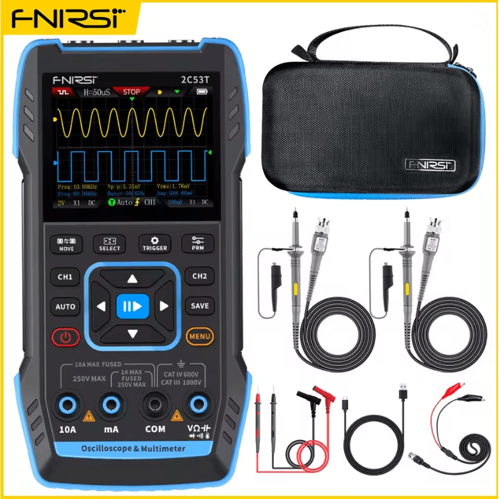 FNIRSI 2C23T Handheld Digital Oscilloscope Multimeter With Signal Generator Dual Channel 50MHz 5
