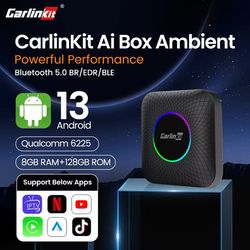 carlinkit android 13 wireless carplay & android auto tv box – 8gb ram, 128gb storage, built-in gps & streaming support