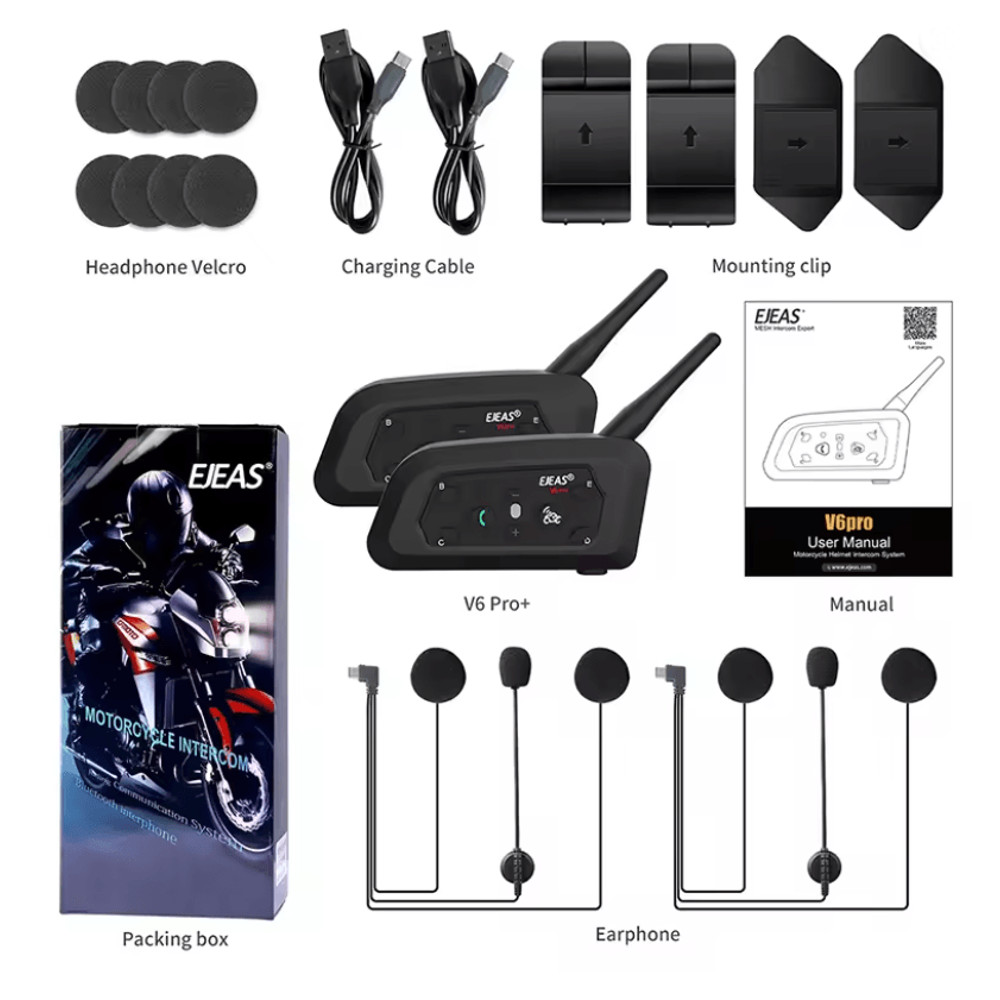 EJEAS V6 Pro Plus Motorcycle Bluetooth Intercom Headset 8