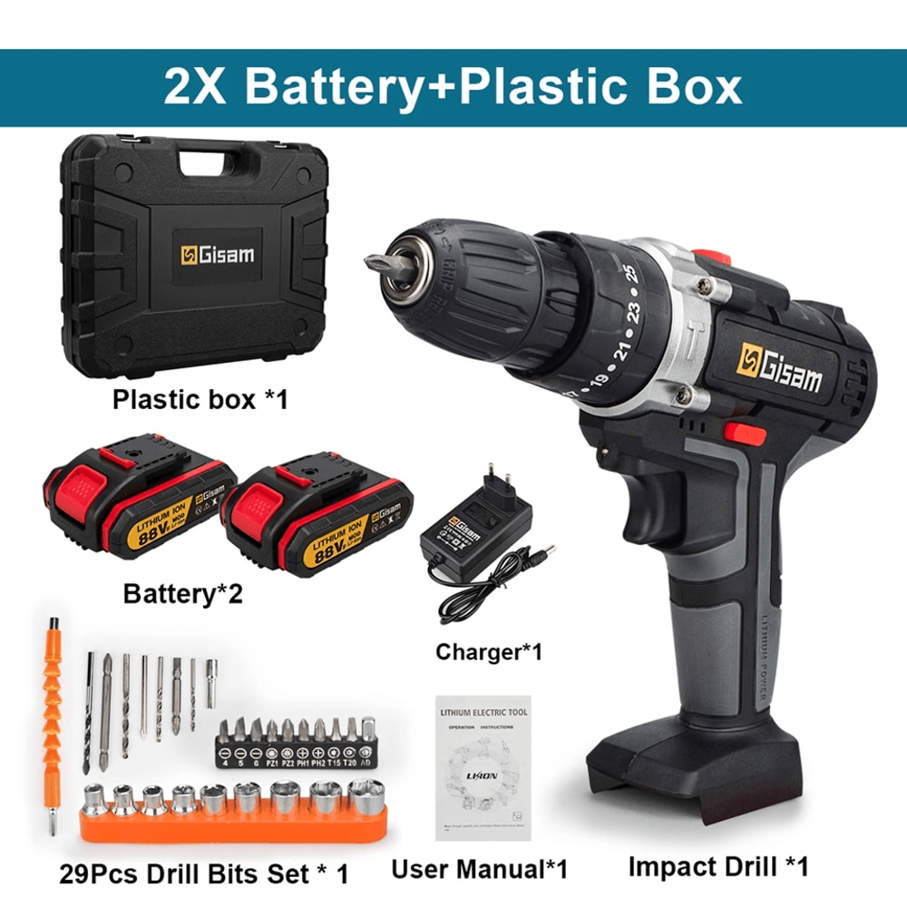 21V Cordless Drill Driver With Lithium Battery And Variable Speed 8