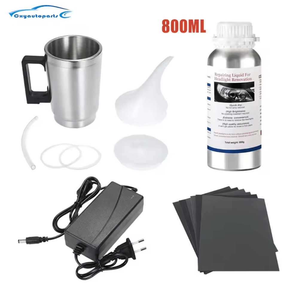 Car Headlight Restoration Kit With Liquid Polymer Scratch Remover And UV Protection For Clearer Ni 2