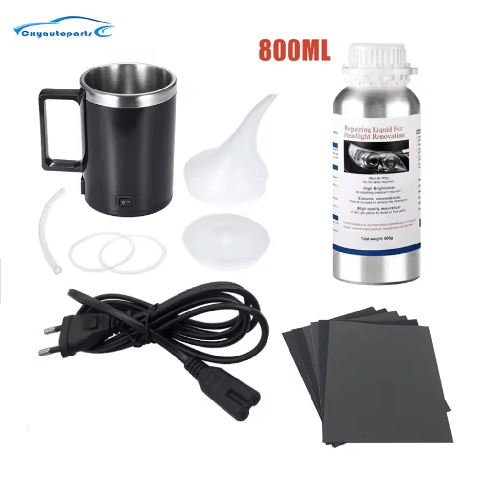Car Headlight Restoration Kit With Liquid Polymer Scratch Remover And UV Protection For Clearer Ni 3
