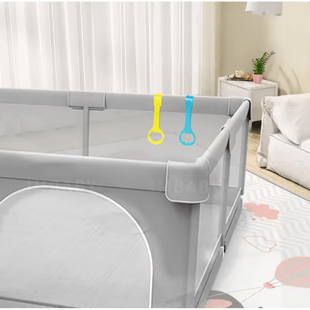 IMBABY Baby Playpen With Safety Fence And Pull Rings For Indoor And Outdoor Use 2