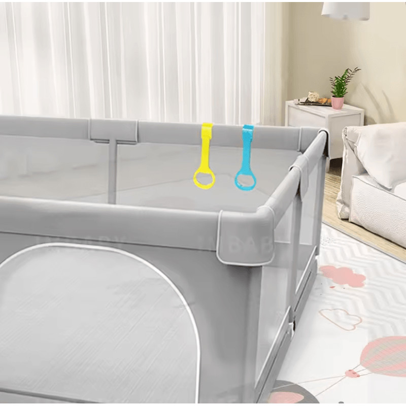 IMBABY Baby Playpen With Safety Fence And Pull Rings For Indoor And Outdoor Use 2