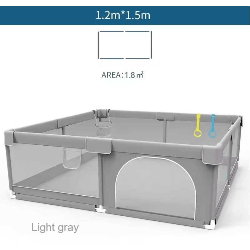 IMBABY Baby Playpen With Safety Fence And Pull Rings For Indoor And Outdoor Use 4
