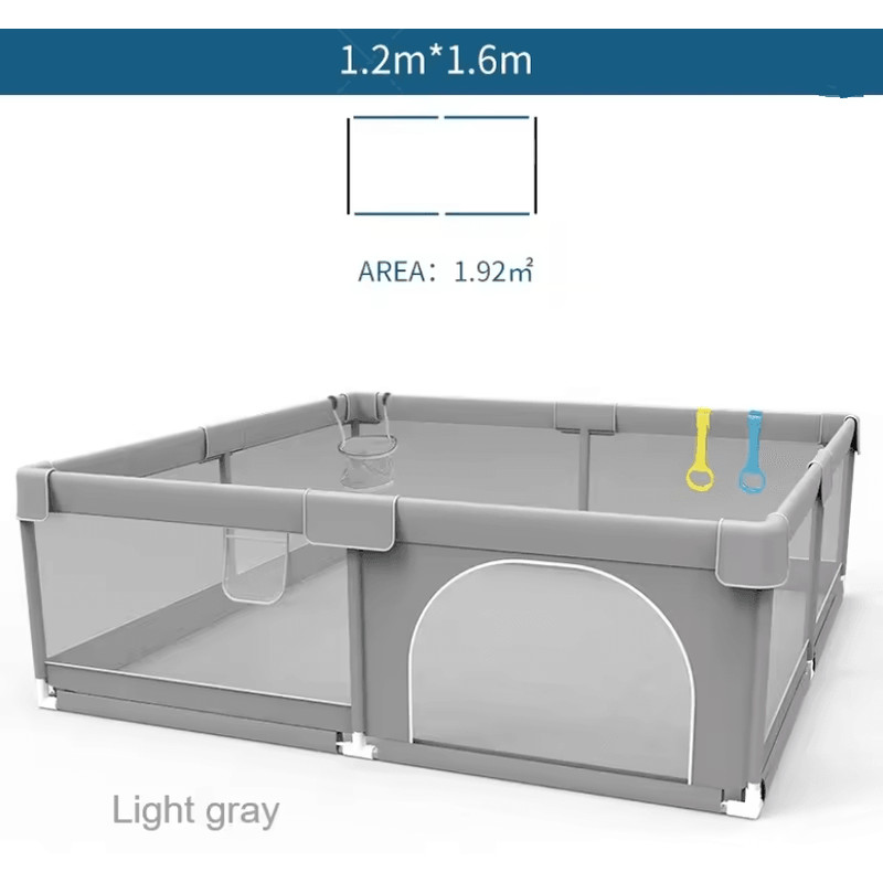 IMBABY Baby Playpen With Safety Fence And Pull Rings For Indoor And Outdoor Use 5