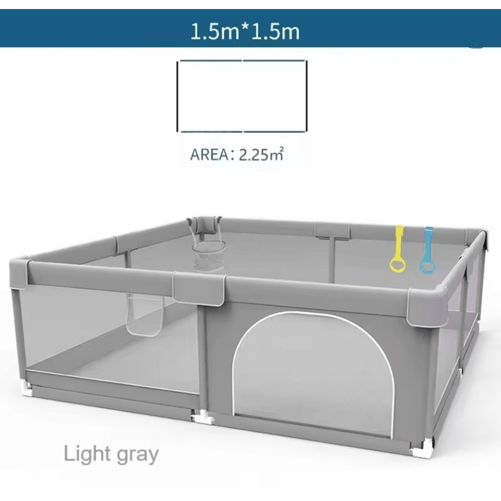 IMBABY Baby Playpen With Safety Fence And Pull Rings For Indoor And Outdoor Use 7