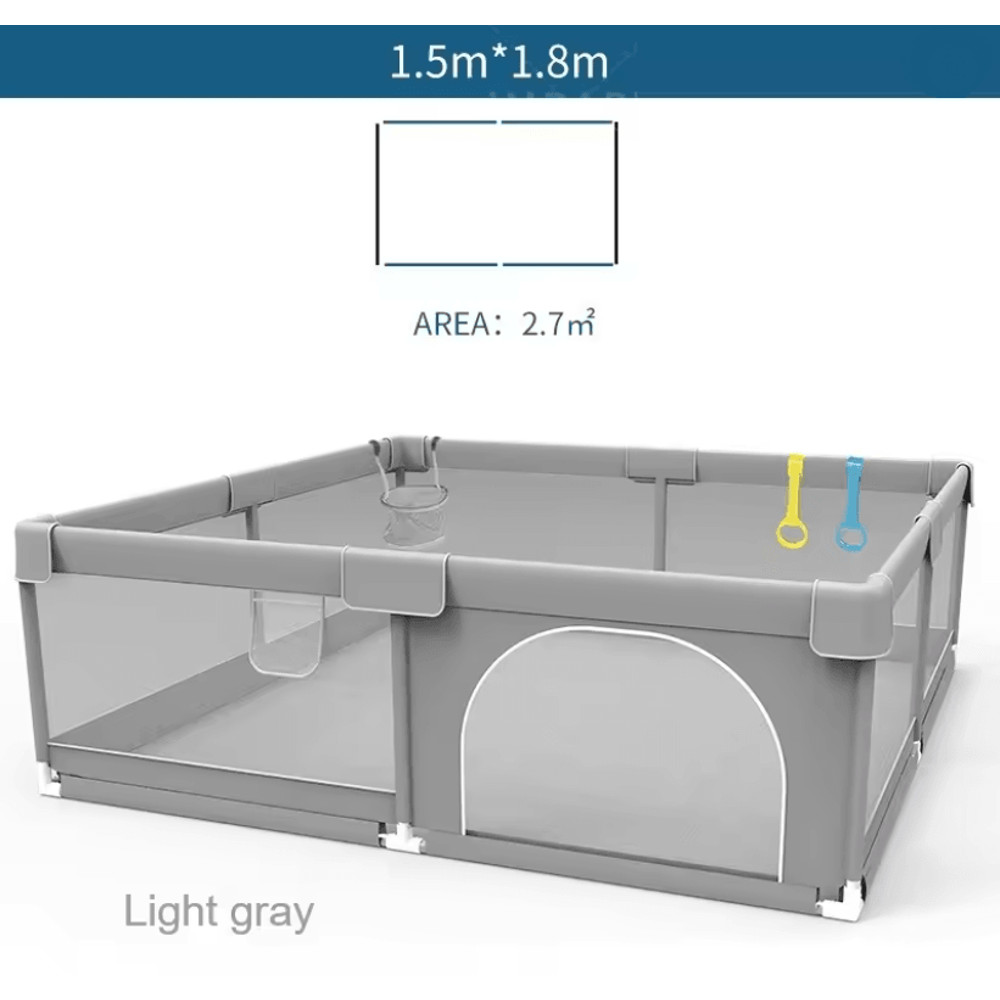 IMBABY Baby Playpen With Safety Fence And Pull Rings For Indoor And Outdoor Use 8