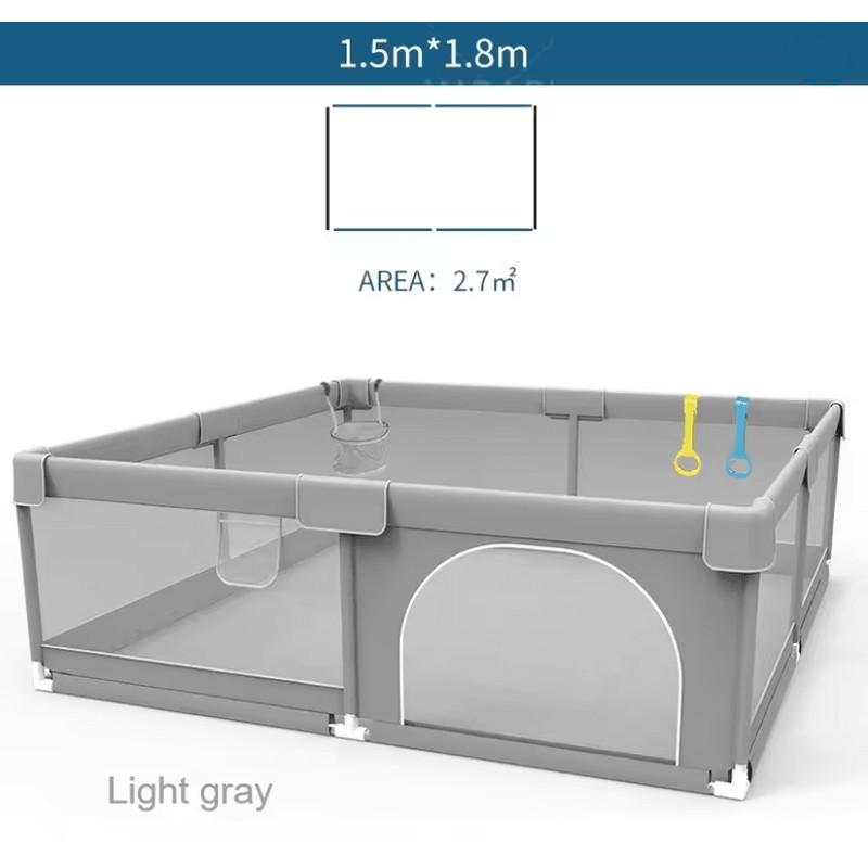 IMBABY Baby Playpen With Safety Fence And Pull Rings For Indoor And Outdoor Use 8