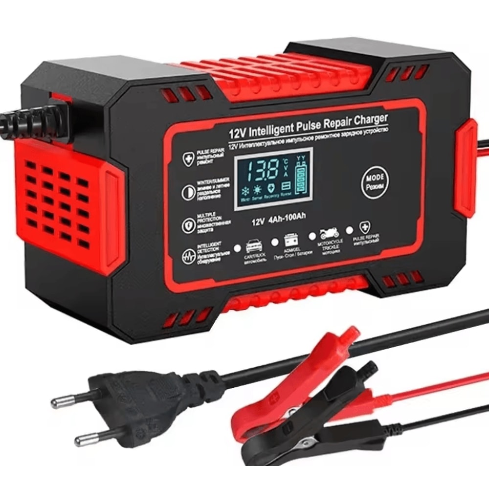 12V 6A Smart Car Battery Charger With LCD Display And Pulse Repair For Lead Acid Batteries 0