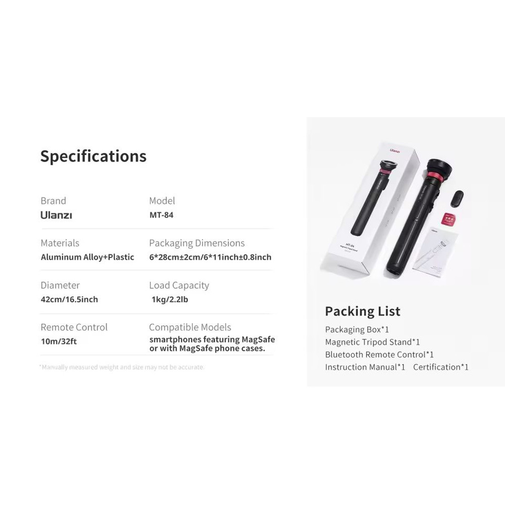 Ulanzi MT84 Magsafe Tripod Selfie Stick With Bluetooth Remote And 153 Meter Extension For IPhone An 6