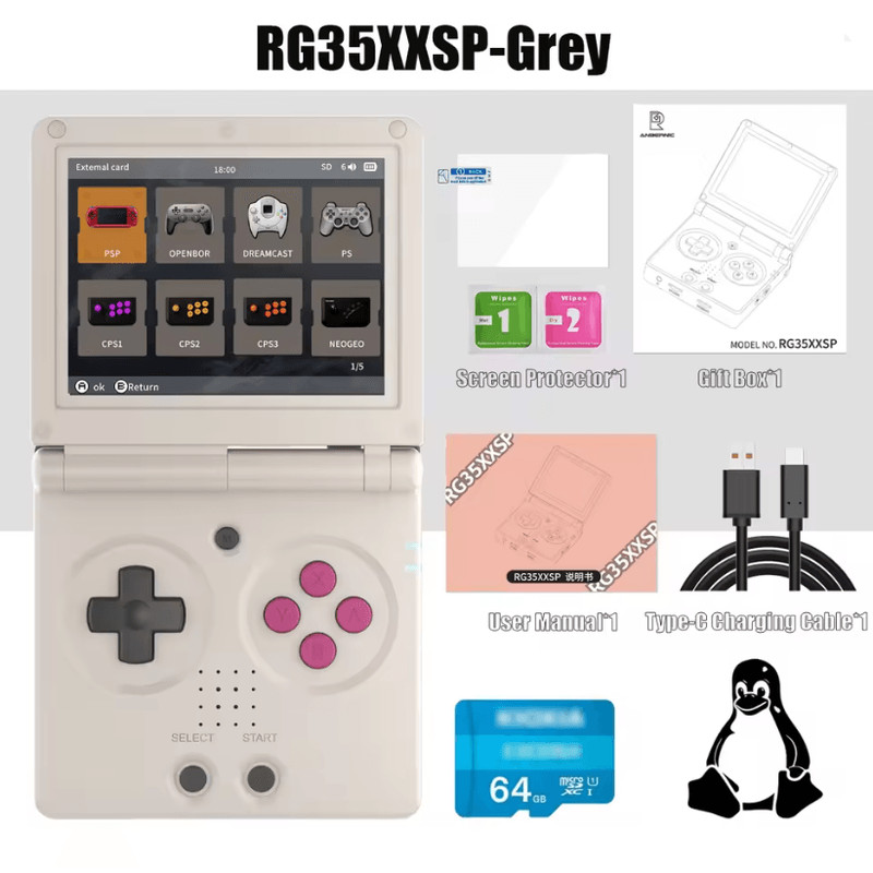ANBERNIC RG35XXSP Retro Handheld Game Console With 35 Inch IPS Screen And 3300mAh Battery 6