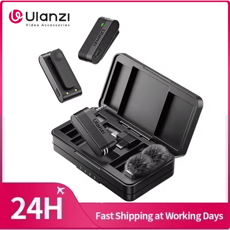 Ulanzi A100 Wireless Lavalier Microphone With Real Time Monitoring For IPhone And Camera Recording 0