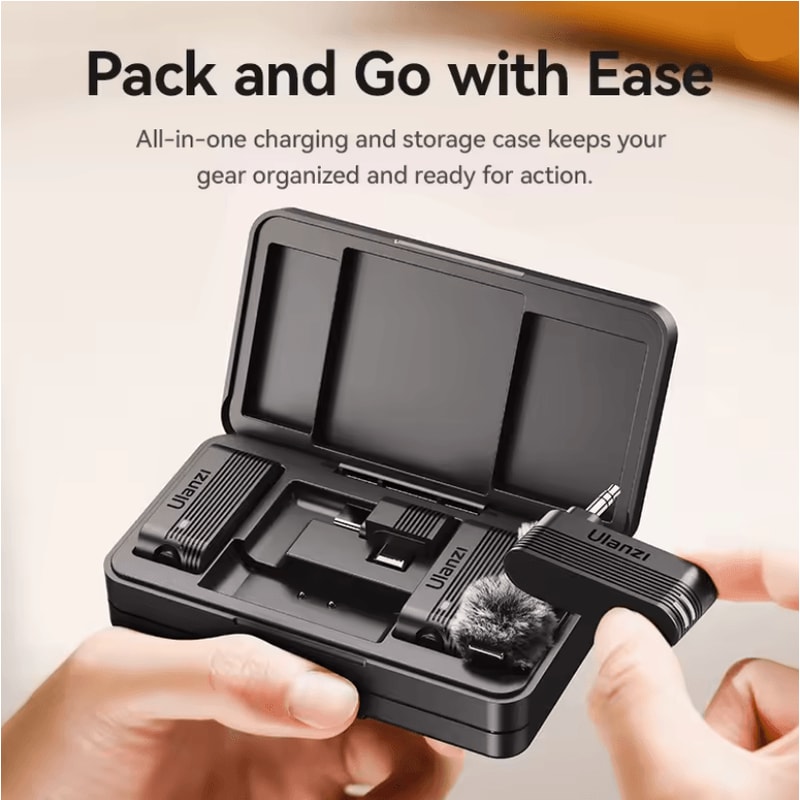 Ulanzi A100 Wireless Lavalier Microphone With Real Time Monitoring For IPhone And Camera Recording 2