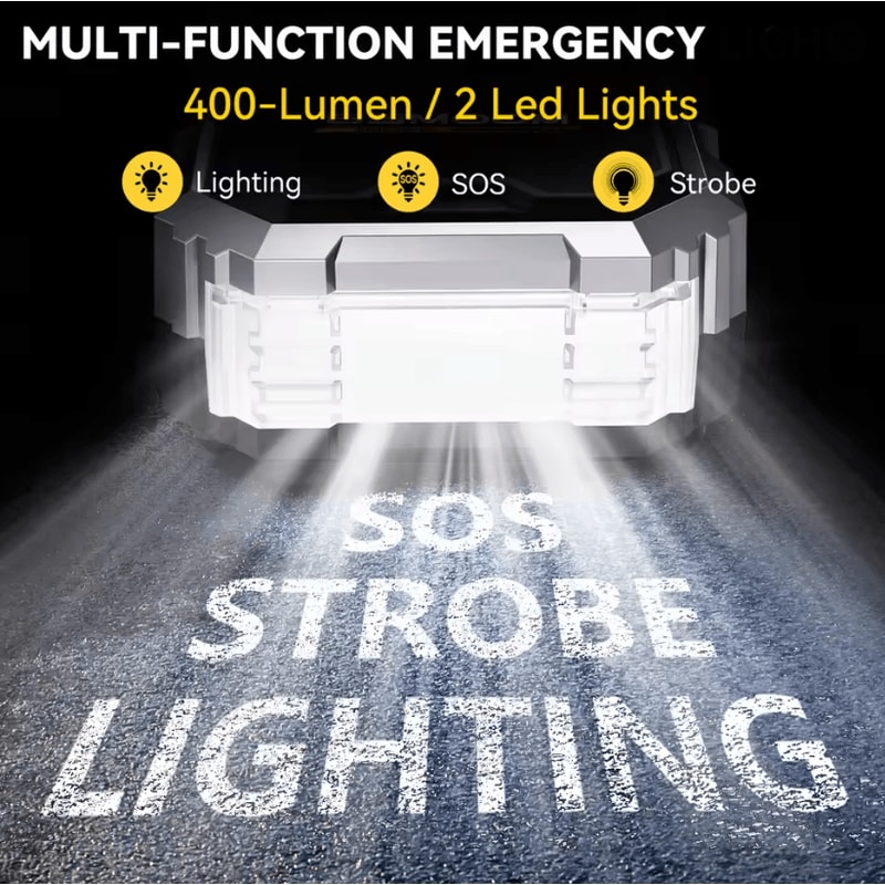 Portable Car Jump Starter With 150PSI Air Compressor And 7000A Peak Battery Booster Power Bank 1