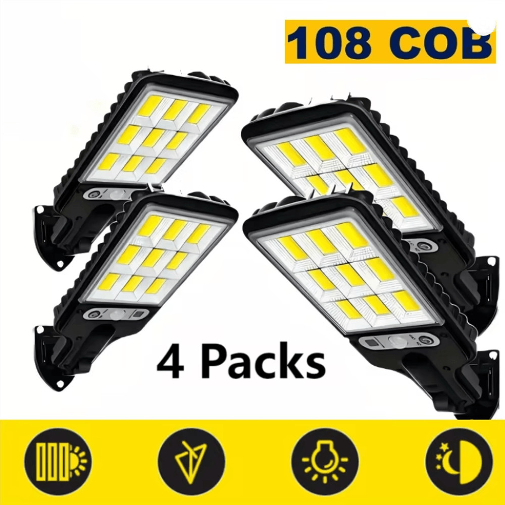 Outdoor Solar Street Lights With Motion Sensor And Remote Control 108 LED Wall Lights For Garden Dr 0