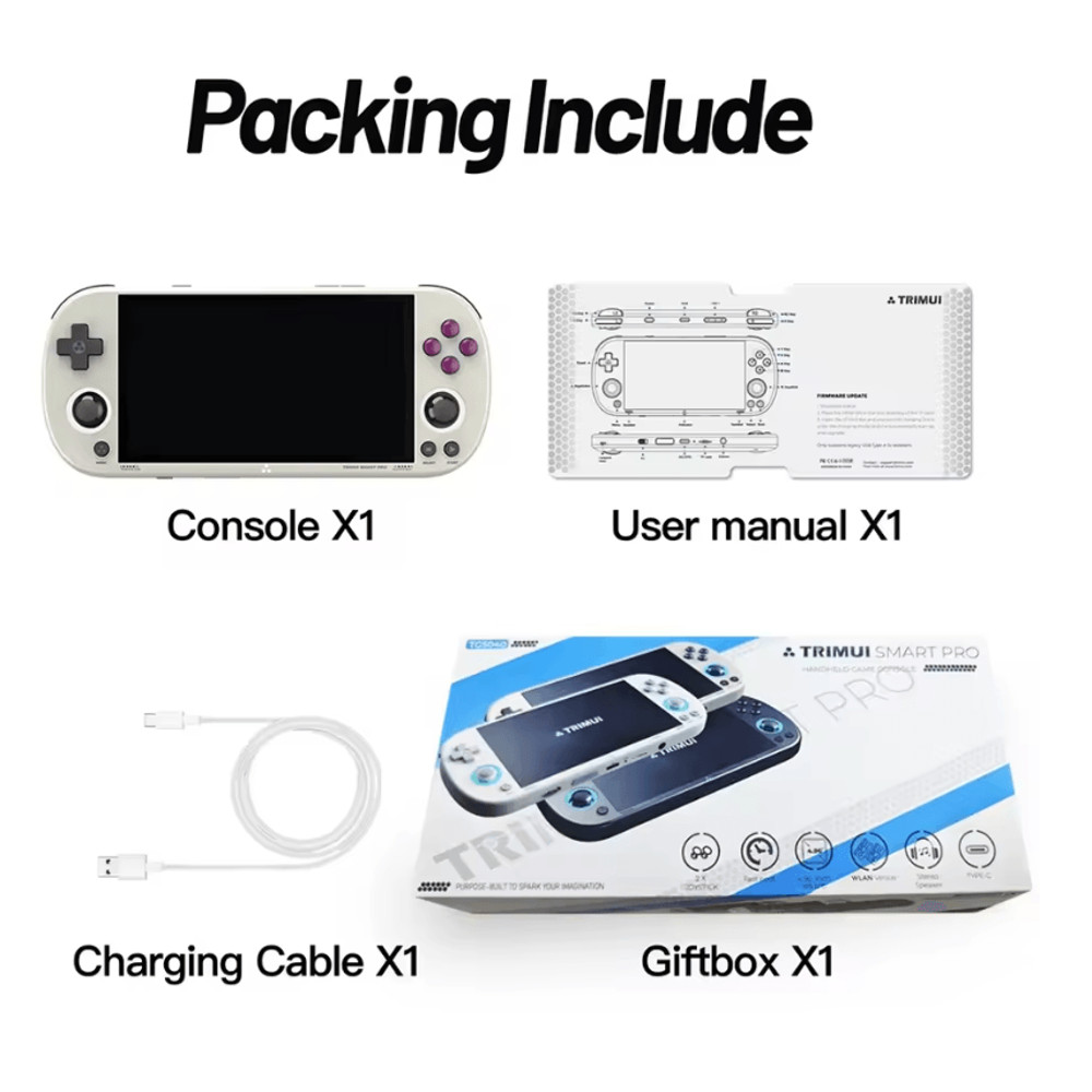 Trimui Smart Pro Retro Handheld Game Console With 496 Inch IPS Screen And RGB Lighting 3