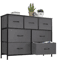 JHK 7 Drawer Fabric Dresser For Bedroom And Closet Organization With Metal Frame And Wooden Top 7
