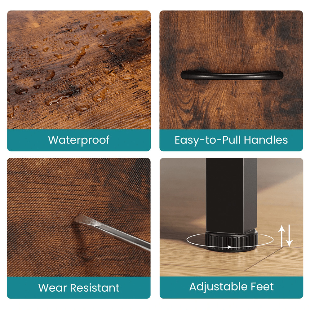 JHK 7 Drawer Fabric Dresser For Bedroom And Closet Organization With Metal Frame And Wooden Top 3