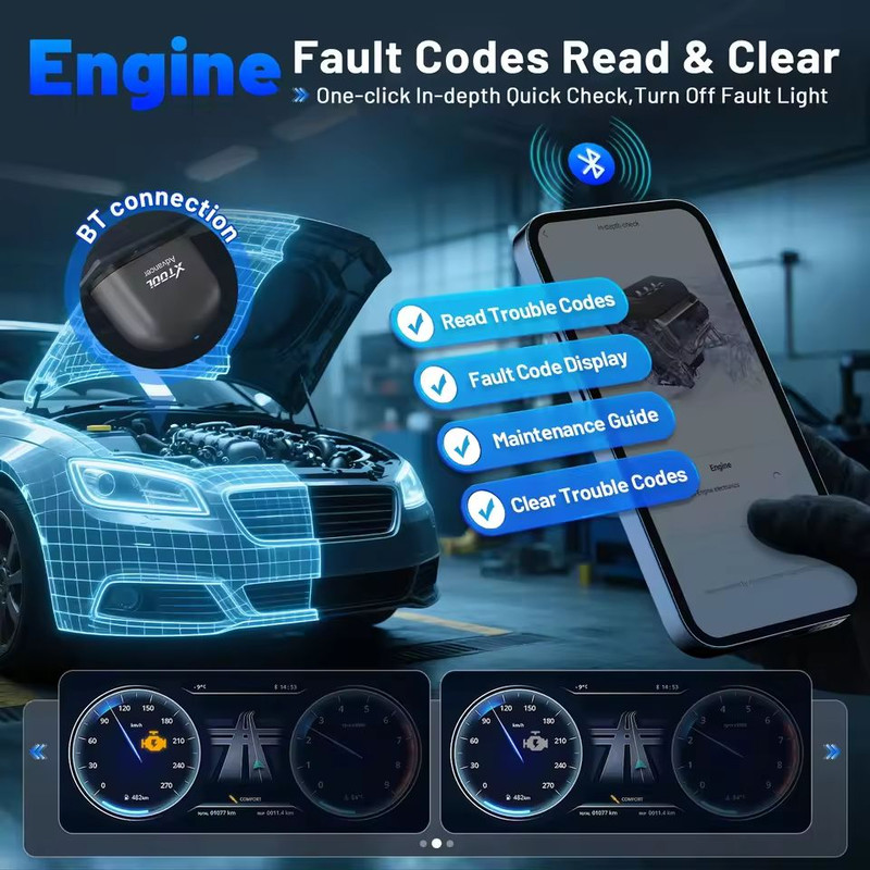 XTOOL Advancer AD20 Pro Bluetooth OBD2 Scanner  FullSystem Diagnostic Tool With Oil Reset  Battery  6