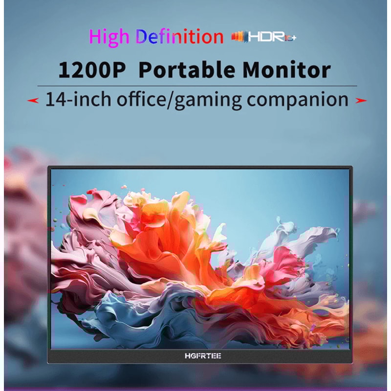 HGFRTEE 141 Inch Portable IPS Monitor With Stand For Laptop Gaming And Raspberry Pi 0
