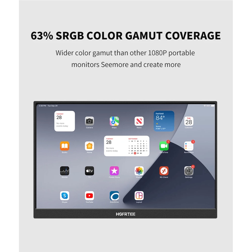 HGFRTEE 141 Inch Portable IPS Monitor With Stand For Laptop Gaming And Raspberry Pi 2