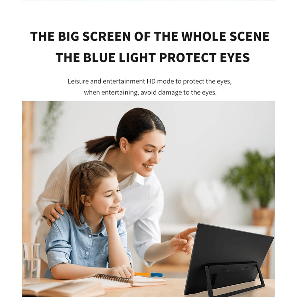 HGFRTEE 141 Inch Portable IPS Monitor With Stand For Laptop Gaming And Raspberry Pi 4