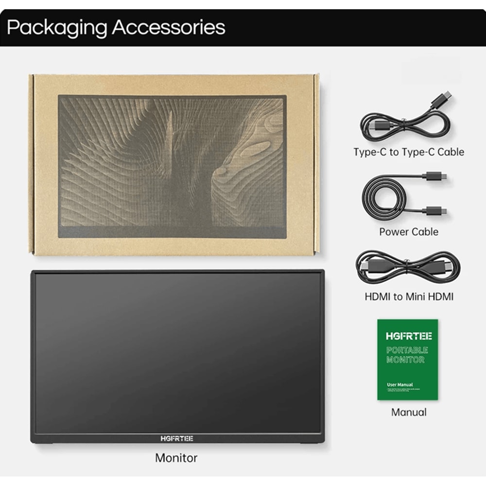 HGFRTEE 141 Inch Portable IPS Monitor With Stand For Laptop Gaming And Raspberry Pi 6