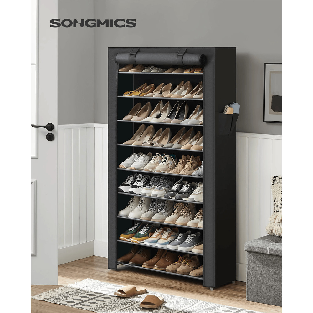 Songmics 9 Tier Shoe Rack With Dustproof Cover For Entryway Shoe Storage And Organization 0