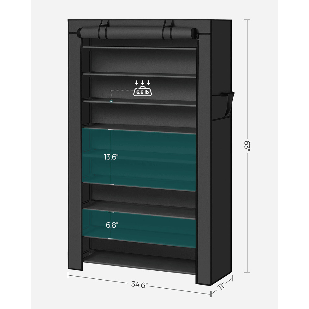 Songmics 9 Tier Shoe Rack With Dustproof Cover For Entryway Shoe Storage And Organization 3