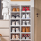 6 Layer Stackable Shoe Storage Box With Transparent Doors For Sneaker And High Top Organization 0