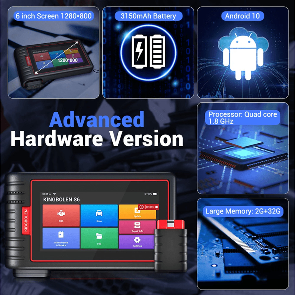 KINGBOLEN S6 Bluetooth OBD2 Automotive Scanner With Full System Diagnostics And 28 Service Resets 7