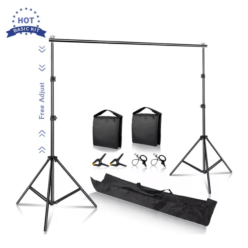 Adjustable Photography Backdrop Stand For Studio And Event Backgrounds With Telescopic Support 1