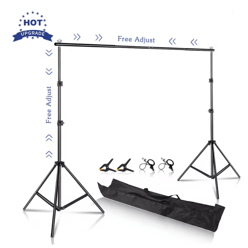 Adjustable Photography Backdrop Stand For Studio And Event Backgrounds With Telescopic Support 2